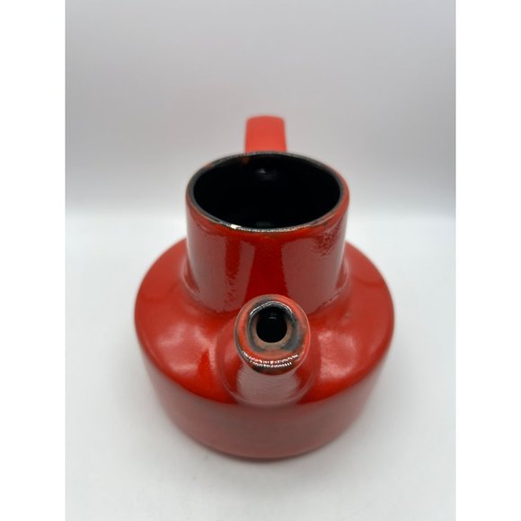 Vintage Metlox Pottery Poppytrail Red Teapot MCM Stamped 4550/3 on base - Picture 6 of 9